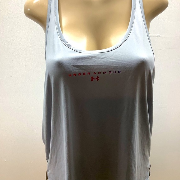 Under Armour Size XL Women's Light Gray Racer Back Tank Top. New With Tags - Picture 5 of 7